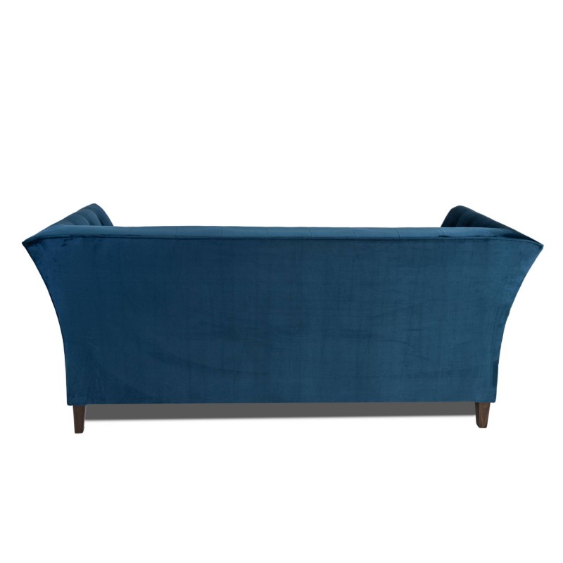 Τριθέσιος Καναπές Chesterfield Queen Βελούδο Μπλε 215×92×92 εκ