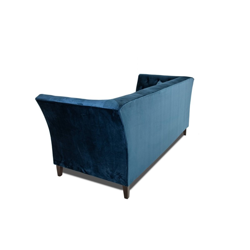 Τριθέσιος Καναπές Chesterfield Queen Βελούδο Μπλε 215×92×92 εκ