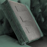 Τριθέσιος Καναπές Chesterfield Queen Βελούδο Σκούρο Πράσινο 215×92×92 εκ