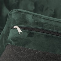 Τριθέσιος Καναπές Chesterfield Queen Βελούδο Σκούρο Πράσινο 215×92×92 εκ