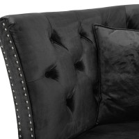 Τριθέσιος Καναπές Chesterfield Queen Βελούδο Γκρι Ανθρακί 215×92×92 εκ
