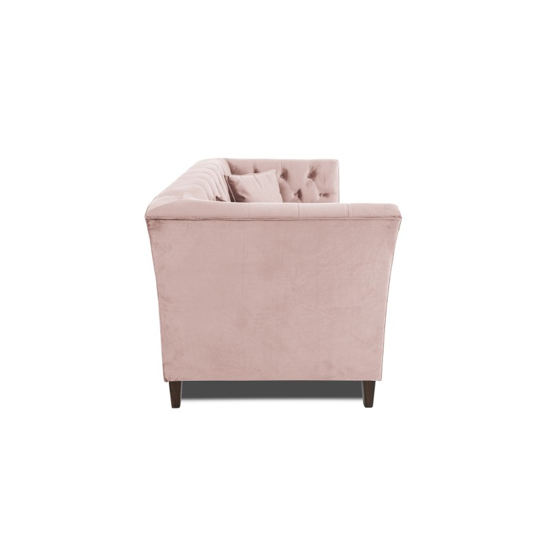 Τριθέσιος Καναπές Chesterfield Queen Βελούδο Ροζ Γιασεμί 215×92×92 εκ