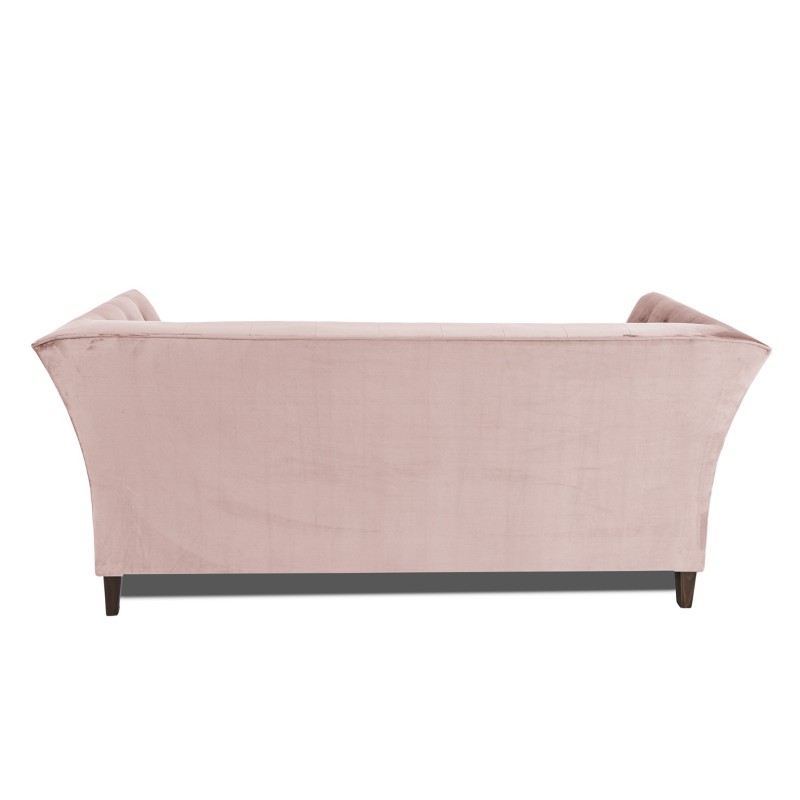 Τριθέσιος Καναπές Chesterfield Queen Βελούδο Ροζ Γιασεμί 215×92×92 εκ