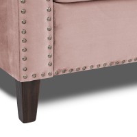 Τριθέσιος Καναπές Chesterfield Queen Βελούδο Ροζ Γιασεμί 215×92×92 εκ