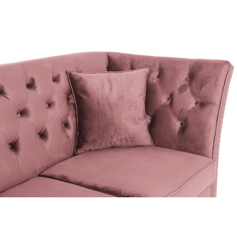 Τριθέσιος Καναπές Chesterfield Queen Βελούδο Σάπιο Μήλο 215×92×92 εκ