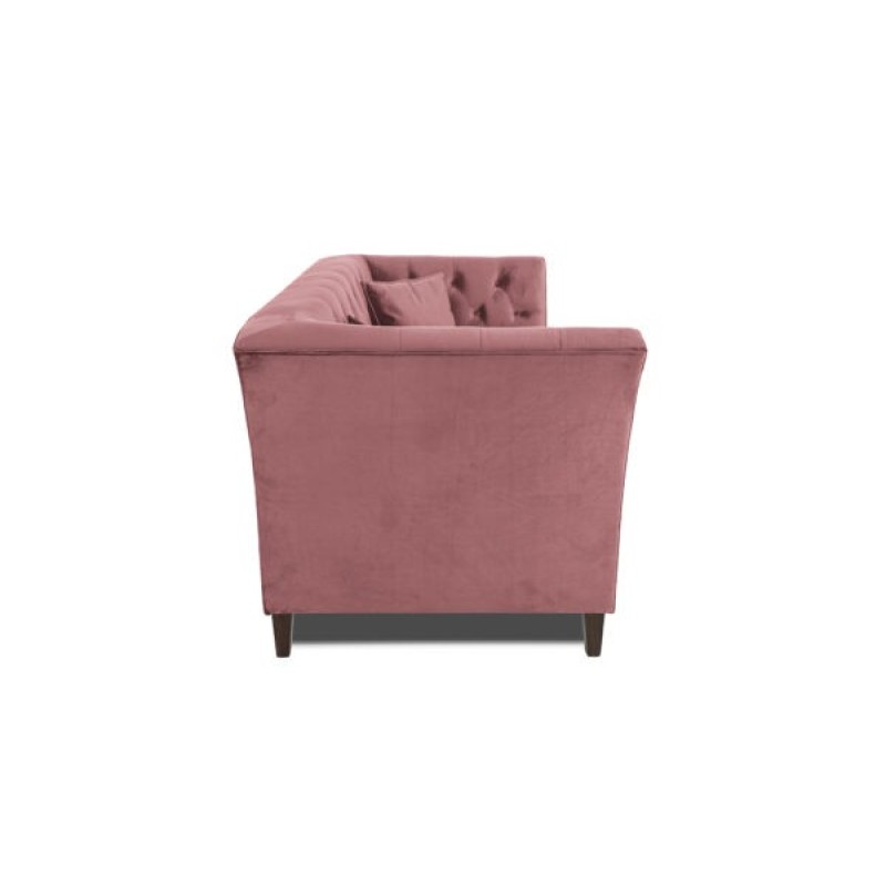 Τριθέσιος Καναπές Chesterfield Queen Βελούδο Σάπιο Μήλο 215×92×92 εκ