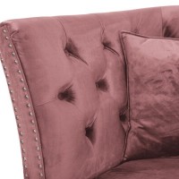 Τριθέσιος Καναπές Chesterfield Queen Βελούδο Σάπιο Μήλο 215×92×92 εκ