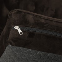 Τριθέσιος Καναπές Chesterfield Queen Βελούδο Vintage Σκούρο Καφέ 215×92×92 εκ