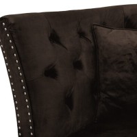 Τριθέσιος Καναπές Chesterfield Queen Βελούδο Vintage Σκούρο Καφέ 215×92×92 εκ