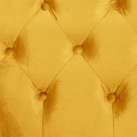Τριθέσιος Καναπές Chesterfield Queen Βελούδο Κίτρινο 215×92×92 εκ
