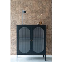 Βιτρίνα Adelaide Μέταλλο Γυαλί Μαύρο 90x35x110cm