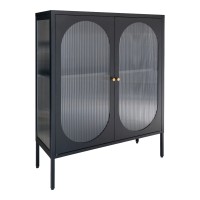 Βιτρίνα Adelaide Μέταλλο Γυαλί Μαύρο 90x35x110cm
