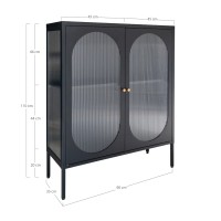 Βιτρίνα Adelaide Μέταλλο Γυαλί Μαύρο 90x35x110cm