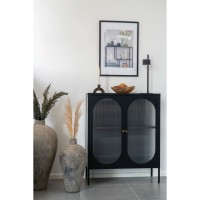 Βιτρίνα Adelaide Μέταλλο Γυαλί Μαύρο 90x35x110cm