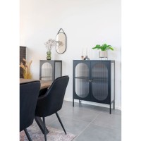 Βιτρίνα Adelaide Μέταλλο Γυαλί Μαύρο 90x35x110cm
