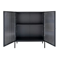 Βιτρίνα Adelaide Μέταλλο Γυαλί Μαύρο 90x35x110cm