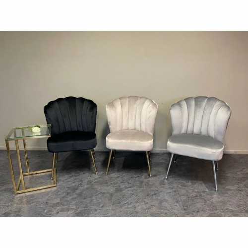 Βελούδινο Πολυθρονάκι Sara Μαύρο/Χρυσό 67X69x89cm