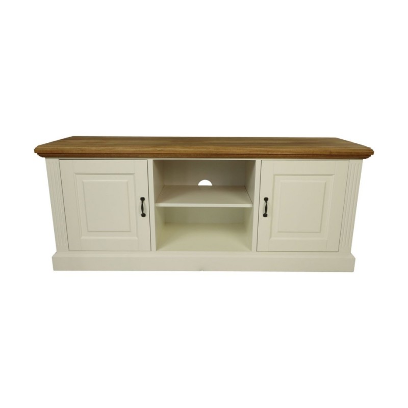 Έπιπλο τηλεόρασης Provence-150x45x62-Λευκό/Φυσικό-Δρυς