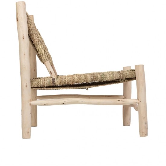 Πολυθρόνα Doum απο ξύλο ευκαλύπτου και σχοινί 70x57x75Υ