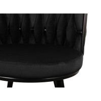 ΣΕΤ 2 ΤΕΜ Βελούδινη Καρέκλα Τραπεζαρίας Moon Black 53x56x70cm