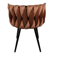 ΣΕΤ 2 ΤΕΜ Βελούδινη Καρέκλα Τραπεζαρίας Moon Copper 53x56x70cm
