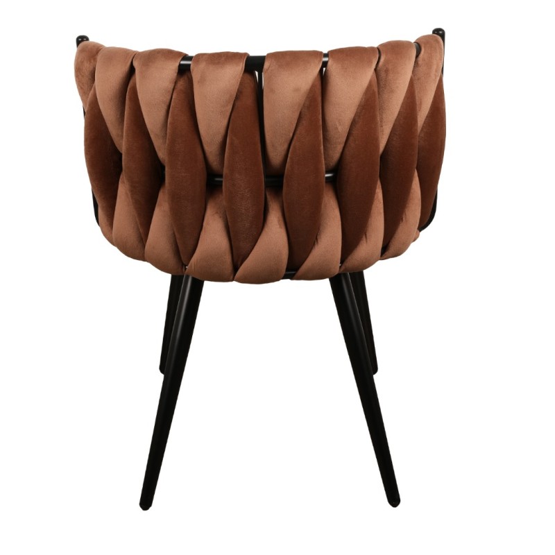 ΣΕΤ 2 ΤΕΜ Βελούδινη Καρέκλα Τραπεζαρίας Moon Copper 53x56x70cm
