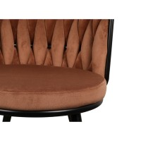ΣΕΤ 2 ΤΕΜ Βελούδινη Καρέκλα Τραπεζαρίας Moon Copper 53x56x70cm