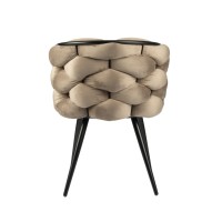 ΣΕΤ 2 ΤΕΜ Βελούδινη Καρέκλα Τραπεζαρίας Rock Sand White (Beige) 60x60x77cm