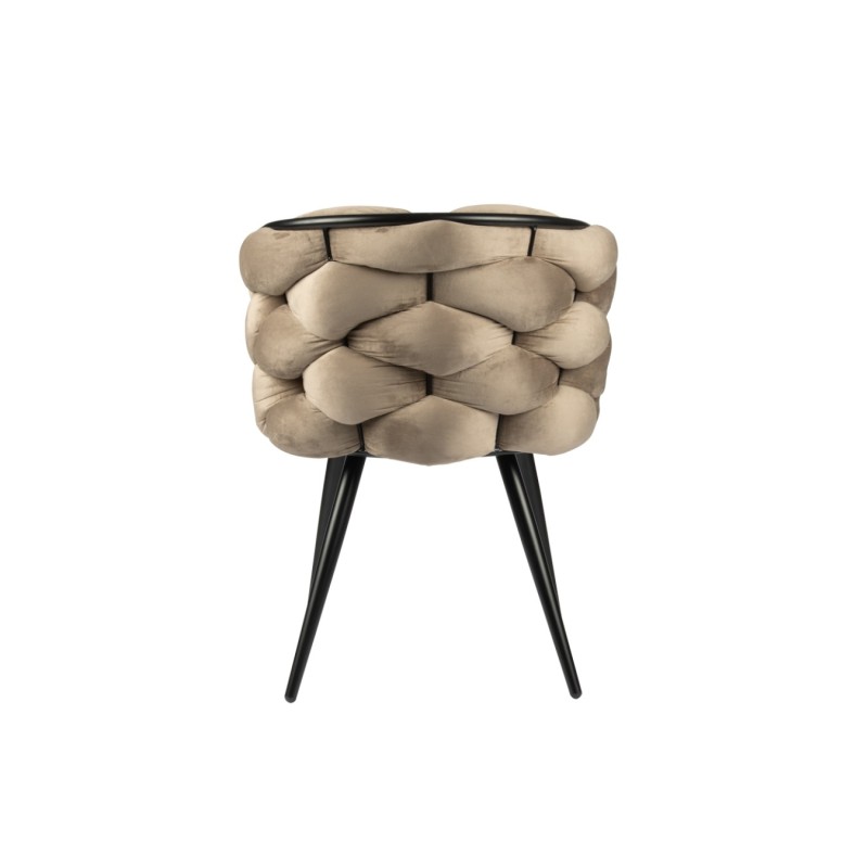 ΣΕΤ 2 ΤΕΜ Βελούδινη Καρέκλα Τραπεζαρίας Rock Sand White (Beige) 60x60x77cm