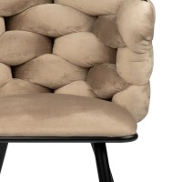 ΣΕΤ 2 ΤΕΜ Βελούδινη Καρέκλα Τραπεζαρίας Rock Sand White (Beige) 60x60x77cm