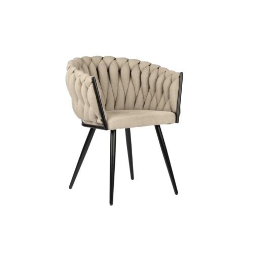 Καρέκλα Τραπεζαρίας Wave Ύφασμα Beige 54x60x78cm