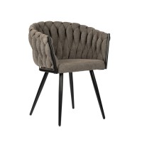 ΣΕΤ 2 ΤΕΜ Καρέκλα Τραπεζαρίας Wave Ύφασμα Taupe 54x60x78cm
