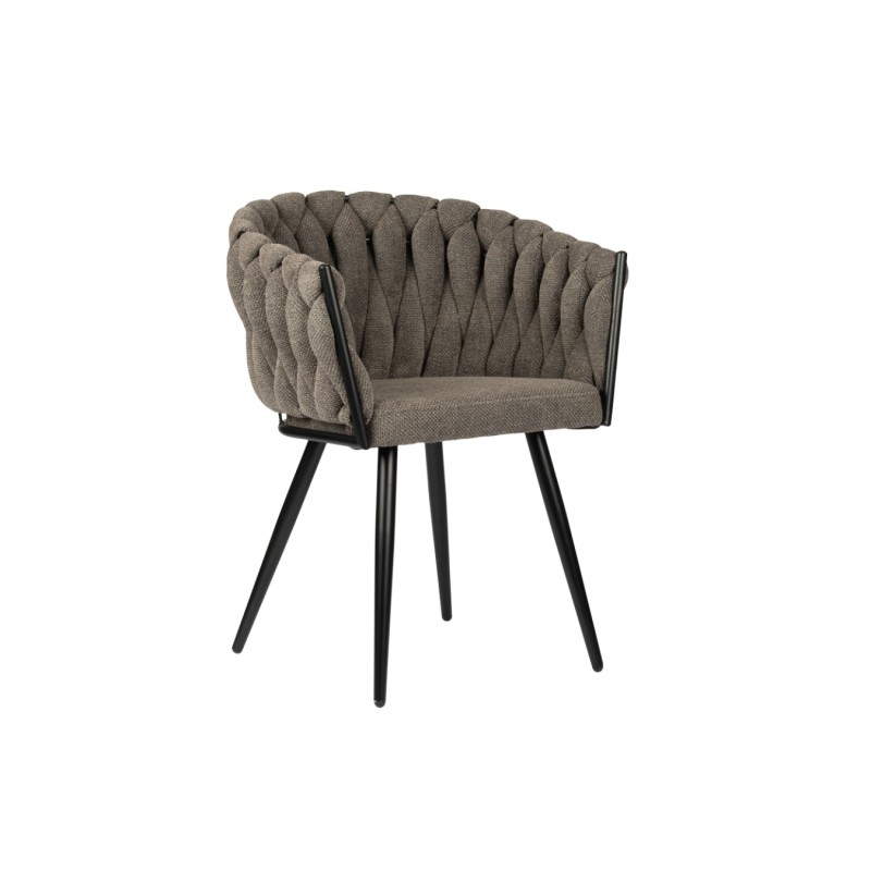 ΣΕΤ 2 ΤΕΜ Καρέκλα Τραπεζαρίας Wave Ύφασμα Taupe 54x60x78cm