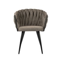 ΣΕΤ 2 ΤΕΜ Καρέκλα Τραπεζαρίας Wave Ύφασμα Taupe 54x60x78cm