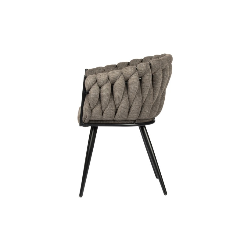 ΣΕΤ 2 ΤΕΜ Καρέκλα Τραπεζαρίας Wave Ύφασμα Taupe 54x60x78cm