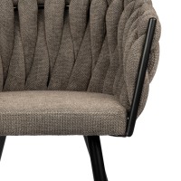 ΣΕΤ 2 ΤΕΜ Καρέκλα Τραπεζαρίας Wave Ύφασμα Taupe 54x60x78cm