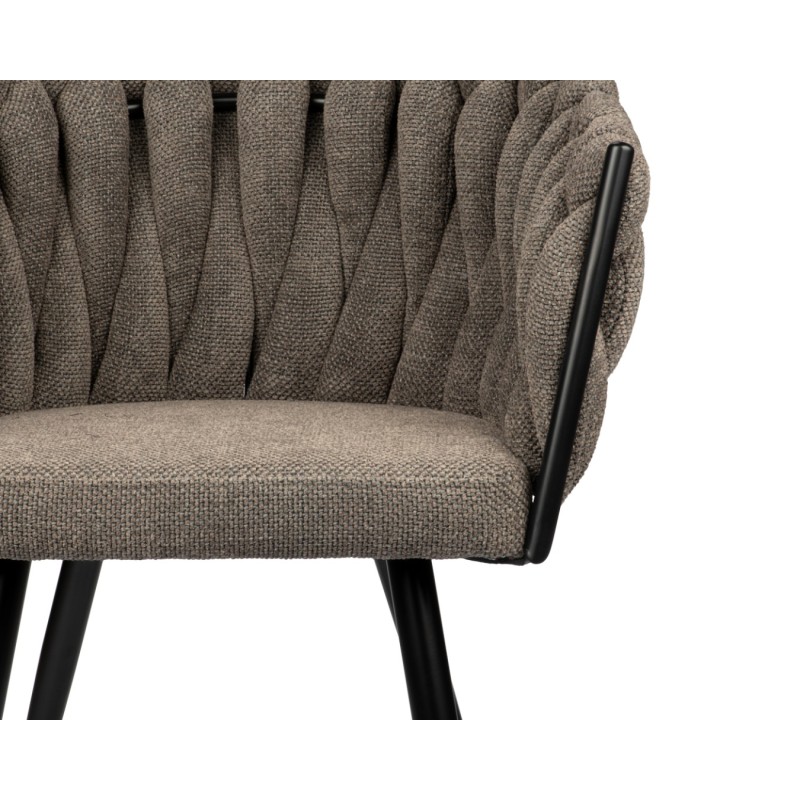 ΣΕΤ 2 ΤΕΜ Καρέκλα Τραπεζαρίας Wave Ύφασμα Taupe 54x60x78cm