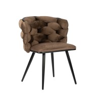 ΣΕΤ 2 ΤΕΜ Βελούδινη Καρέκλα Τραπεζαρίας Rock Bronze 60x60x77cm