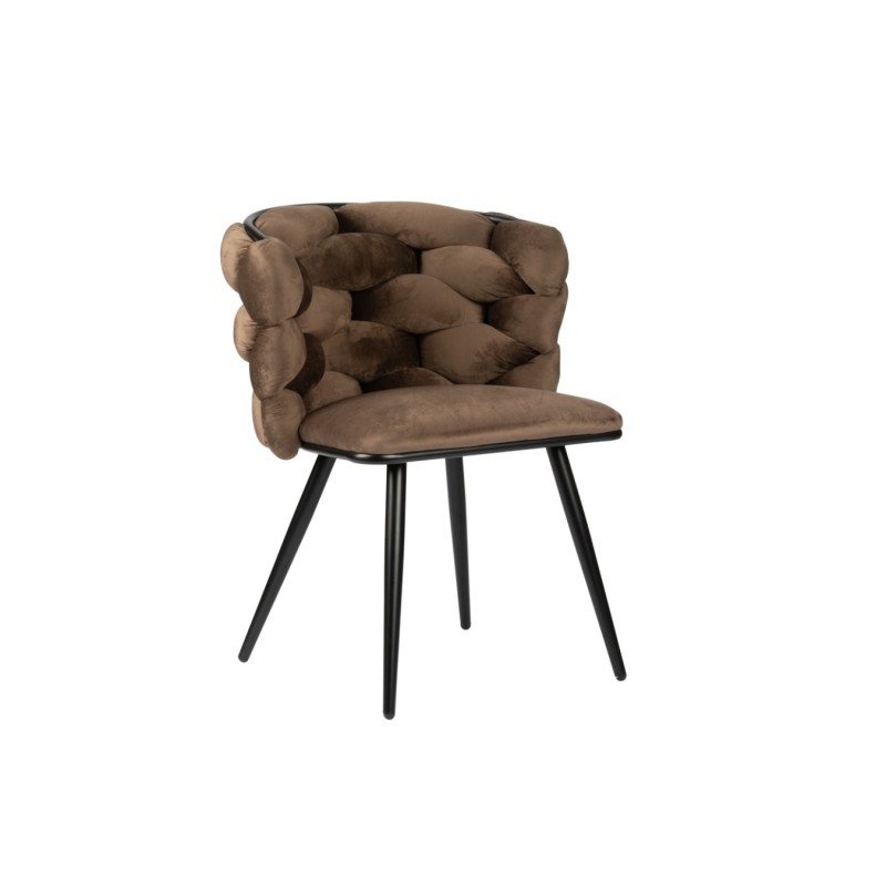 ΣΕΤ 2 ΤΕΜ Βελούδινη Καρέκλα Τραπεζαρίας Rock Bronze 60x60x77cm