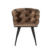 ΣΕΤ 2 ΤΕΜ Βελούδινη Καρέκλα Τραπεζαρίας Rock Bronze 60x60x77cm