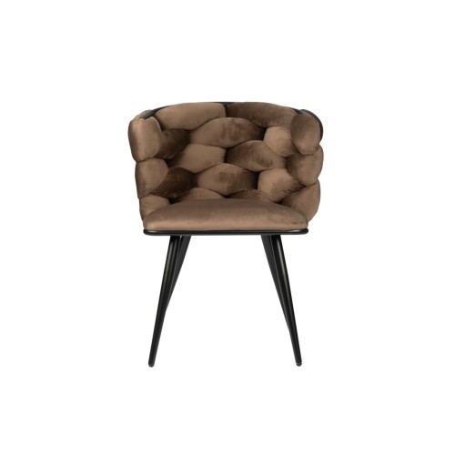 ΣΕΤ 2 ΤΕΜ Βελούδινη Καρέκλα Τραπεζαρίας Rock Bronze 60x60x77cm