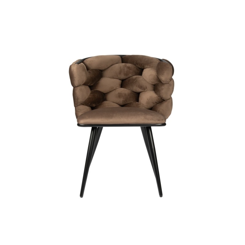 ΣΕΤ 2 ΤΕΜ Βελούδινη Καρέκλα Τραπεζαρίας Rock Bronze 60x60x77cm