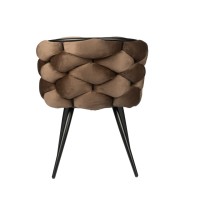 ΣΕΤ 2 ΤΕΜ Βελούδινη Καρέκλα Τραπεζαρίας Rock Bronze 60x60x77cm
