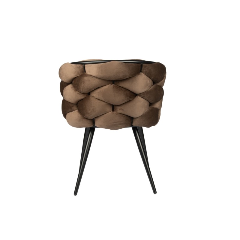 ΣΕΤ 2 ΤΕΜ Βελούδινη Καρέκλα Τραπεζαρίας Rock Bronze 60x60x77cm