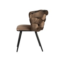 ΣΕΤ 2 ΤΕΜ Βελούδινη Καρέκλα Τραπεζαρίας Rock Bronze 60x60x77cm