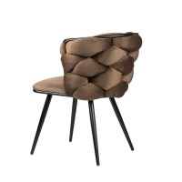 ΣΕΤ 2 ΤΕΜ Βελούδινη Καρέκλα Τραπεζαρίας Rock Bronze 60x60x77cm