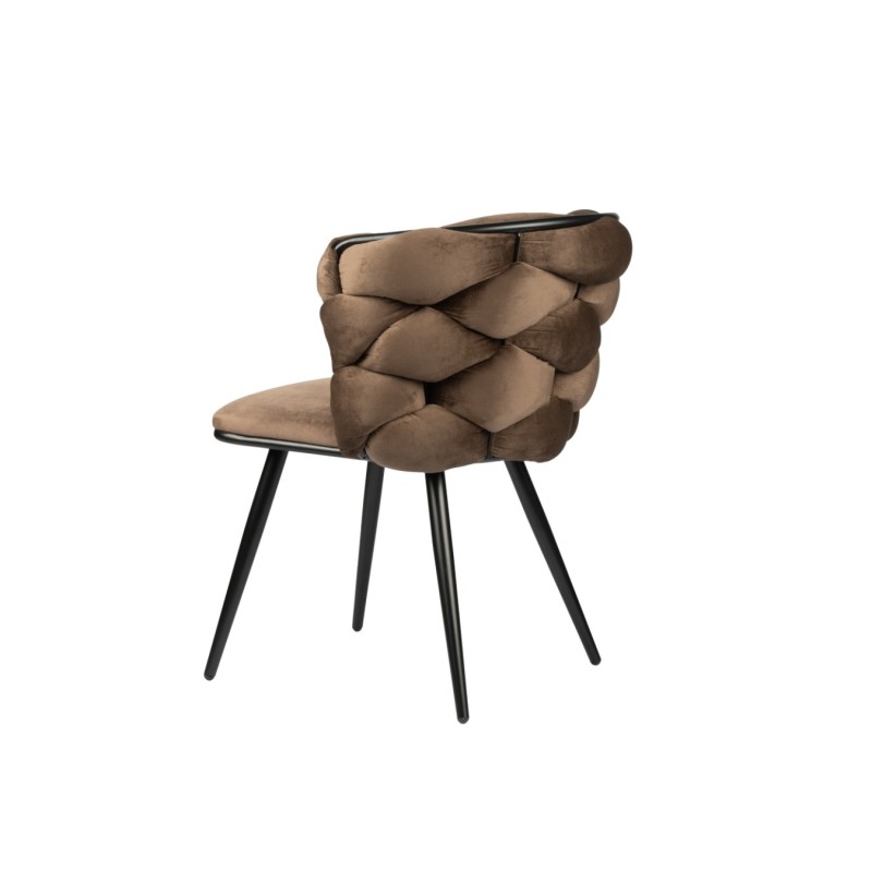 ΣΕΤ 2 ΤΕΜ Βελούδινη Καρέκλα Τραπεζαρίας Rock Bronze 60x60x77cm