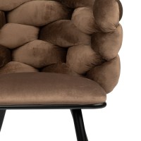 ΣΕΤ 2 ΤΕΜ Βελούδινη Καρέκλα Τραπεζαρίας Rock Bronze 60x60x77cm