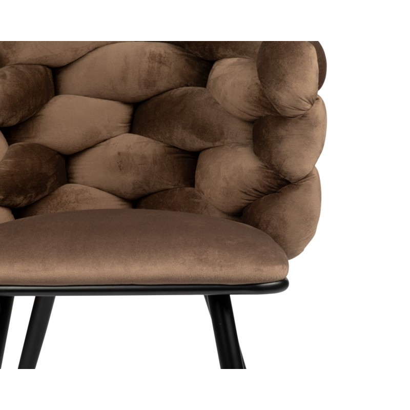 ΣΕΤ 2 ΤΕΜ Βελούδινη Καρέκλα Τραπεζαρίας Rock Bronze 60x60x77cm