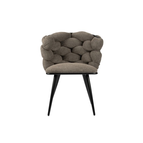 Καρέκλα Τραπεζαρίας Rock Γκρι Ύφασμα Σενίλ 60x60x77cm